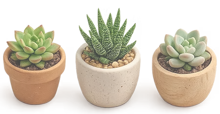 3つの多肉植物